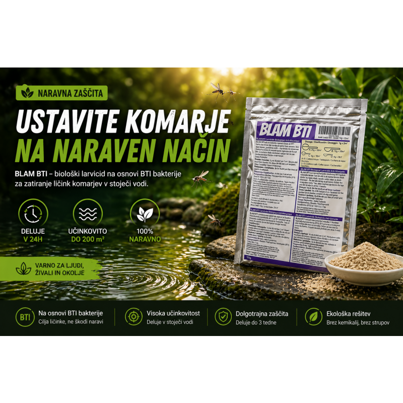 BLAM BTI 100g - Biološki larvicid proti komarjem